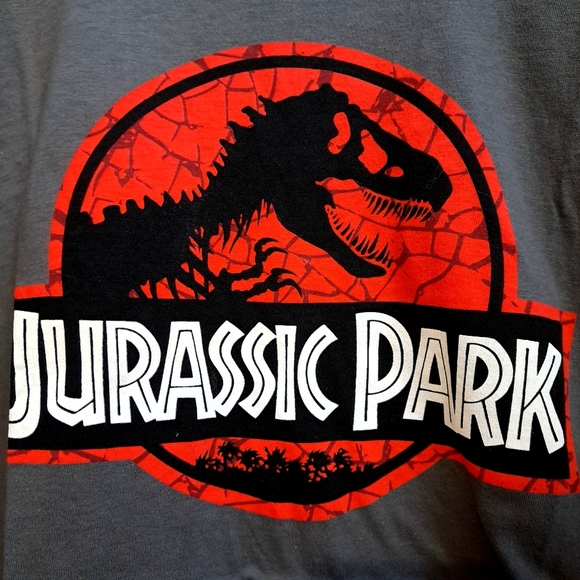 Jurassic Park Graphic T-Shirt - Gray and Red - Picture 3 of 8
